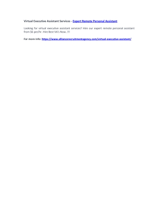 Virtual Executive Assistant Services - Expert Remote Personal Assistant
