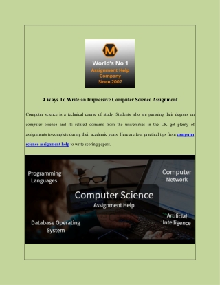 4 Ways To Write an Impressive Computer Science Assignment