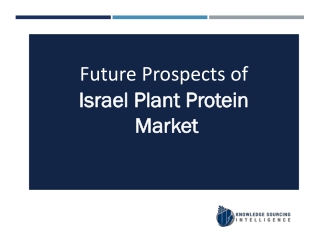 Israel Plant Protein Market Analysis By Knowledge Sourcing Intelligence