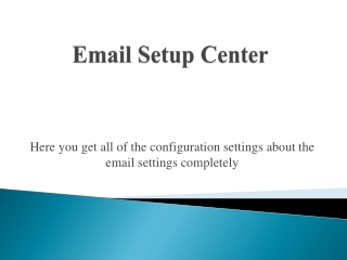 Email Setup Center