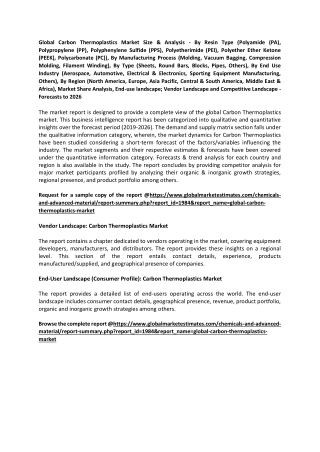 Global Carbon Thermoplastics Market Size & Analysis - Forecasts To 2026