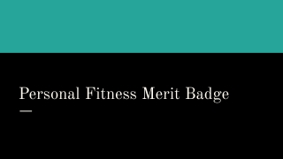 Personal Fitness Merit Badge