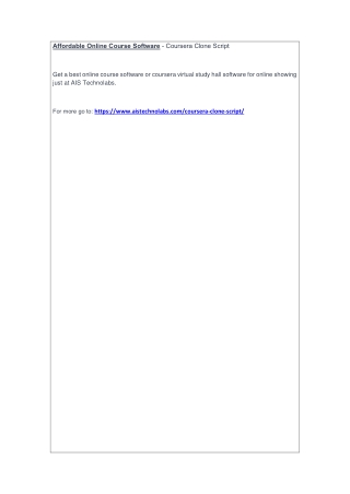 Affordable Online Course Software - Coursera Clone Script