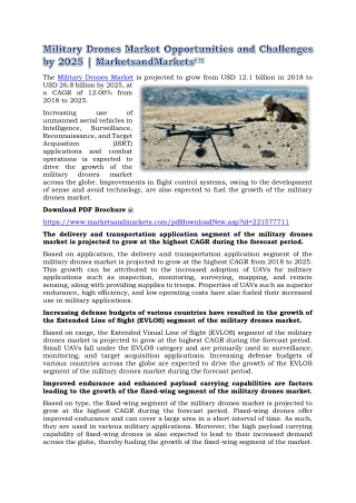 Military Drones Market Opportunities and Challenges by 2025 | MarketsandMarkets™