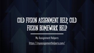 ColdFusion Assignment Help - my assignment helpers