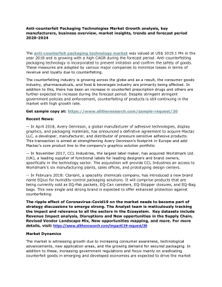 Anti-counterfeit Packaging Technologies Market Growth analysis, key manufacturers, business overview, market insights, t