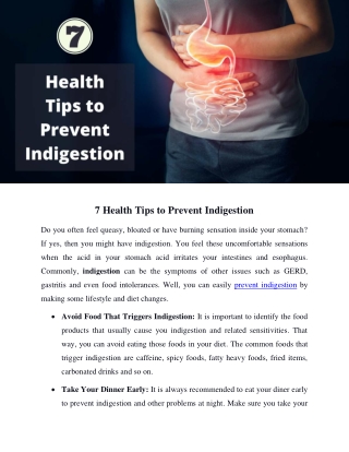 Tips to Prevent Indigestion