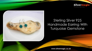 Sterling Silver 925 Handmade Earring With Turquoise Gemstone