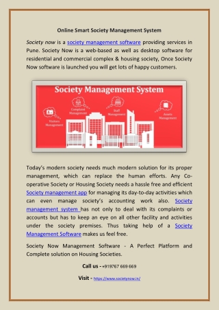 Online smart society management system