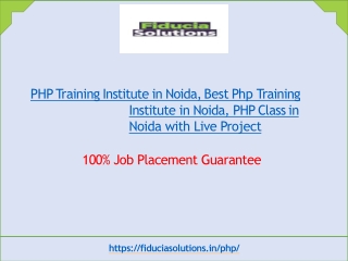 PHP Training Institutes in Noida | Fiducia Solutions