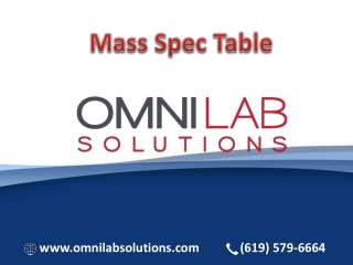 Buy Mass Spec Table for your modern Mass Spectrometer Lab: OMNI Lab Solutions