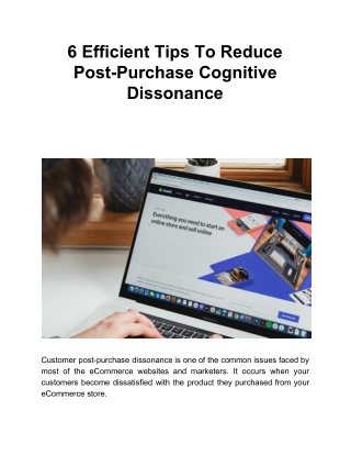 6 Efficient Tips To Reduce Post-Purchase Cognitive Dissonance