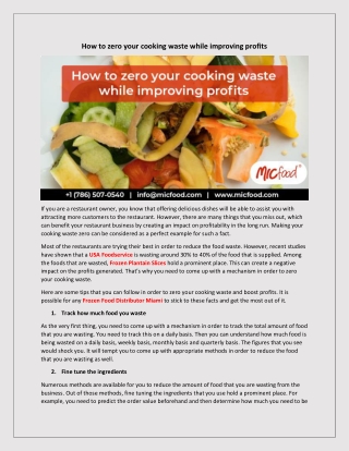 How to zero your cooking waste while improving profits