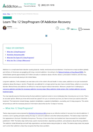 Learn the 12 Step program of addiction recovery