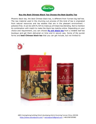 Buy the Best Chinese Black Tea Choose the Best Quality Tea