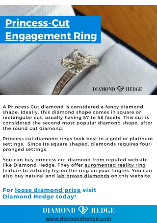 Princess Cut Engagement Ring and diamonds