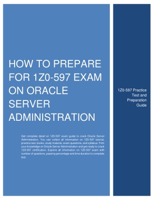 How to Prepare for 1Z0-597 exam on Oracle Server Administration