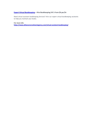 Expert Virtual Bookkeeping – Hire Bookkeeping VA’s From $6 per/hr