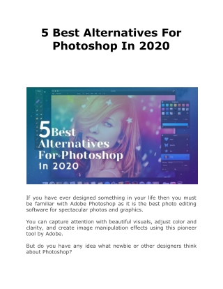 5 Best Alternatives For Photoshop In 2020