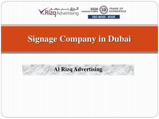 Reputed Signage Company in Dubai | Al Rizq Advertising