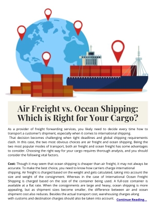 Air Freight vs. Ocean Shipping: Which is Right for Your Cargo?