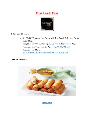 5% Off - Thai Beach Café - Thai Restaurant Seaford, Vic