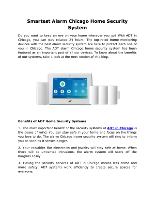 Smartest Alarm Chicago Home Security System