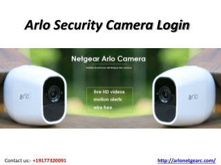 Arlo Camera Setup Login