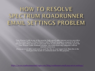 How To Resolve Spectrum Roadrunner Email Settings Problem