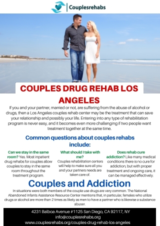Couples Drug Rehab Los Angeles CA - Couples Drug Rehab