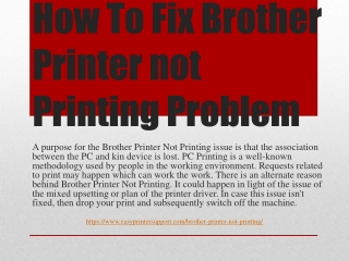 How To Resolve Brother Printer not Printing Issue
