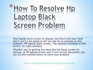 How To Fix Hp Laptop Black Screen Issue