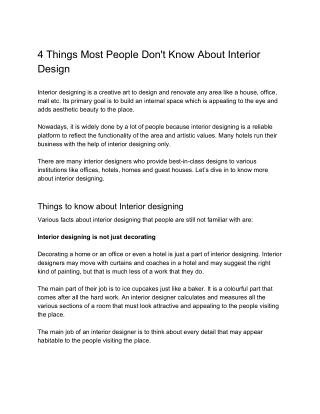 4 Things Most People Don't Know About Interior Design