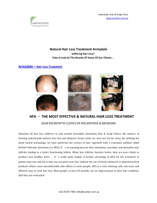 Natural Hair Loss Treatment Armadale