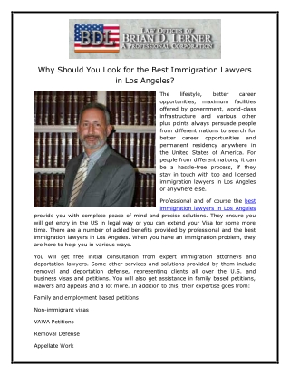 Why Should You Look for the Best Immigration Lawyers in Los Angeles