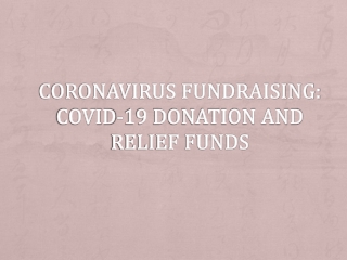 Coronavirus Fundraising: Covid-19 Donation and Relief Funds