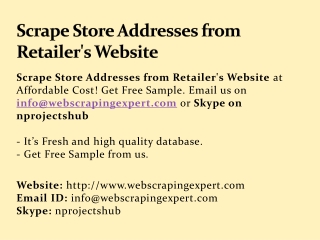 Scrape Store Addresses from Retailer's Website
