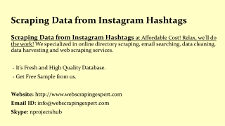 Scraping Data from Instagram Hashtags