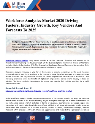 Workforce Analytics Market 2020 Global Size, Share, Trends, Type, Application, Industry Key Features