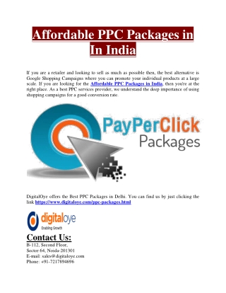 Affordable PPC Packages in India