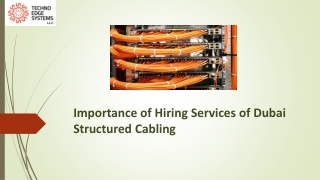 Importance of Hiring Services of Dubai Structured Cabling