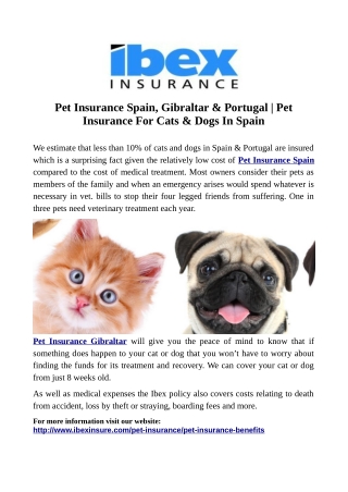 Pet Insurance Spain, Gibraltar & Portugal | PetInsurance For Cats & Dogs In Spain