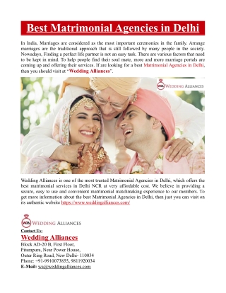 Best Matrimonial Agencies in Delhi