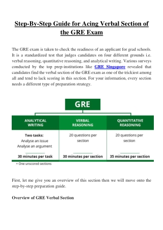 Step-By-Step Guide for Acing Verbal Section of the GRE Exam