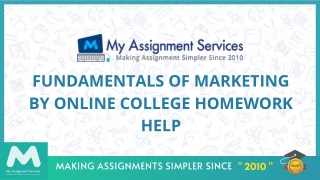 Fundamentals Of Marketing By Online College Homework Help