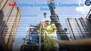 UAE Contracting Companies | Contractors Companies In Dubai