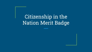 Citizenship in the Nation Merit Badge