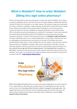 What is Modalert? How to order Modalert 200mg thru legit online pharmacy?