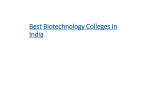 Best Biotechnology Colleges in India
