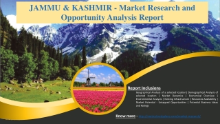 JAMMU & KASHMIR - Market Research and Opportunity Analysis Report